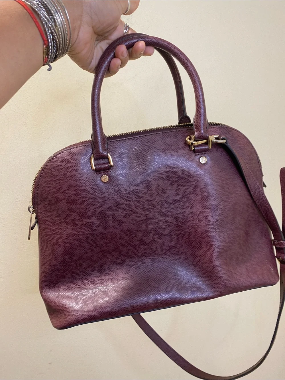 Michael Kors Cindy  Dome Satchel Bag in Plum